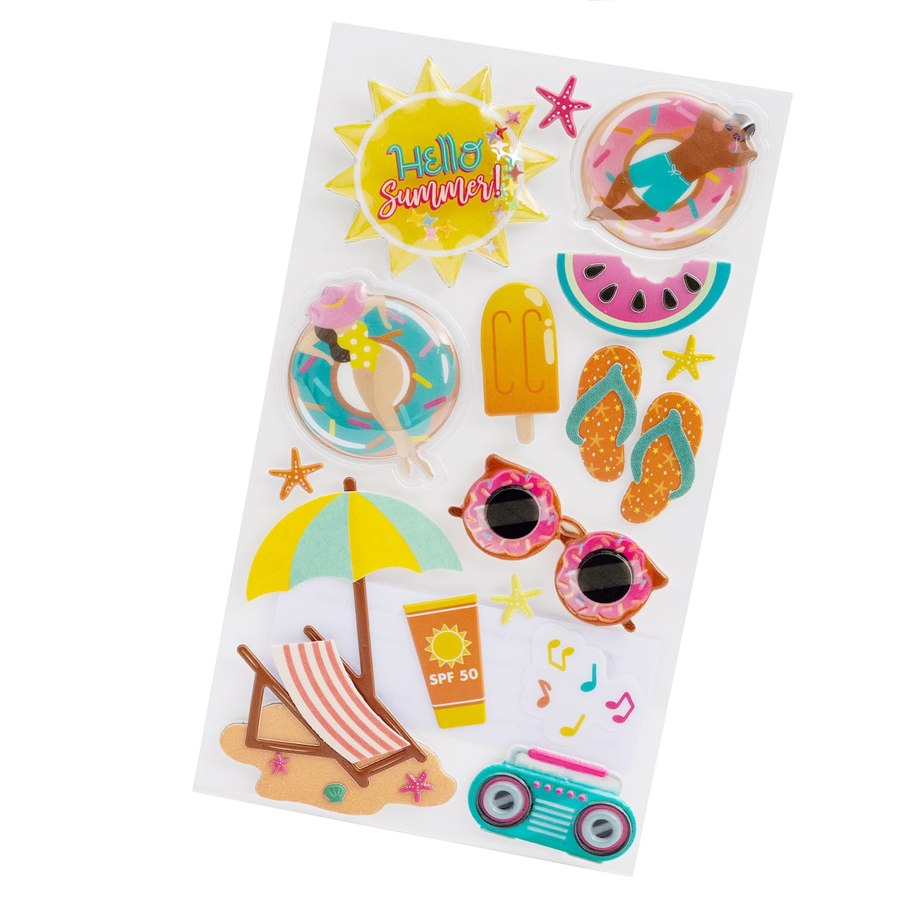 12 Pack: Beach Donut Stickers by Recollections™